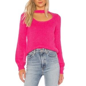 REVOLVE Tres Leches Sweater Pink Large Neon Soft Crop Barbie women’s large